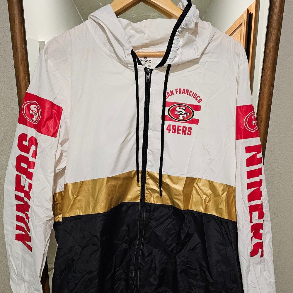 Women's San Francisco 49ers PINK VS White/Gold Color Blocked Full-Zip M L